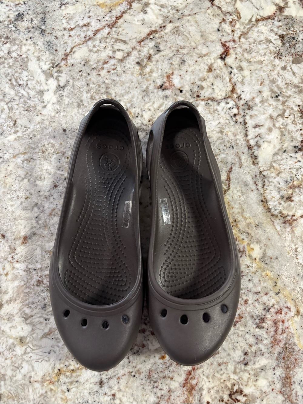 CROCS Women's Dark Brown Slip-On Ballet Flats